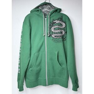 Harry Potter The Wizarding World Of Slytherin Zip Up Green Hoodie‎ Unisex Size S
